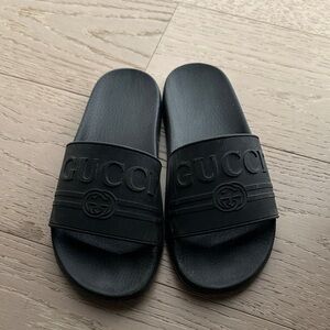 Gucci Black Logo Slides